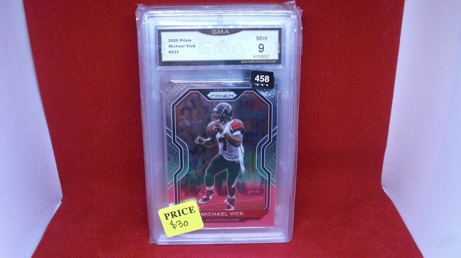 GMA graded 9 mint Michael Vick prizm (1 of 1)