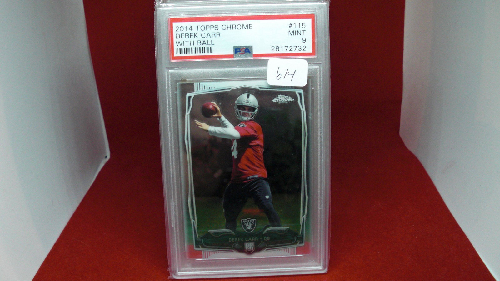 PSA graded 9 mint Derek Carr rookie card (1 of 1)
