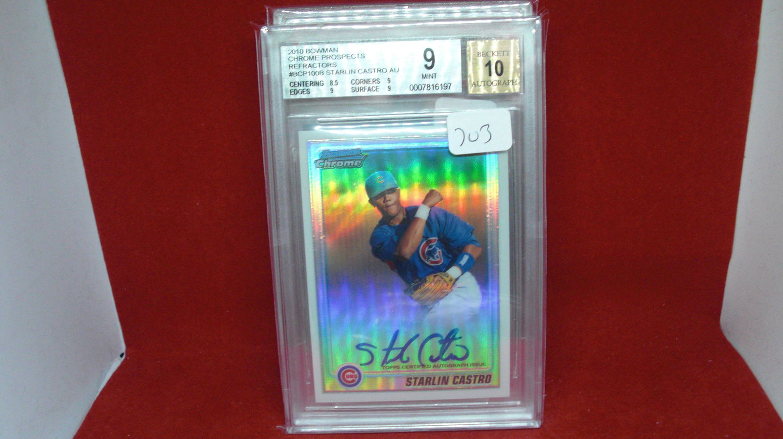 bgs graded 9 mint starlin carstro auto (1 of 1)