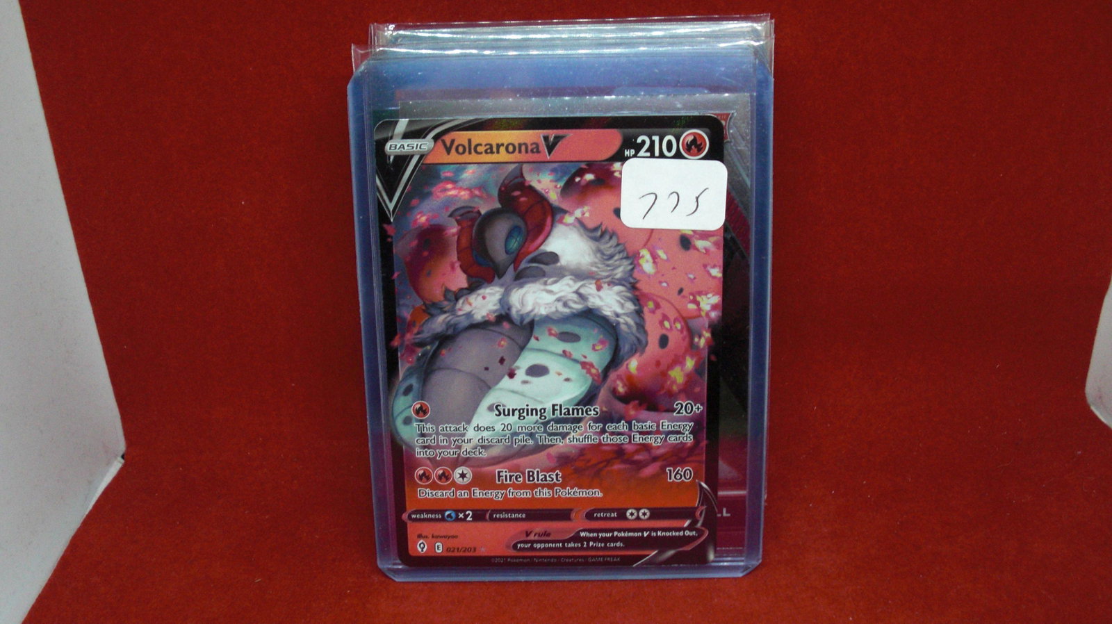 pokemon volcarona holo foil: in top loader
