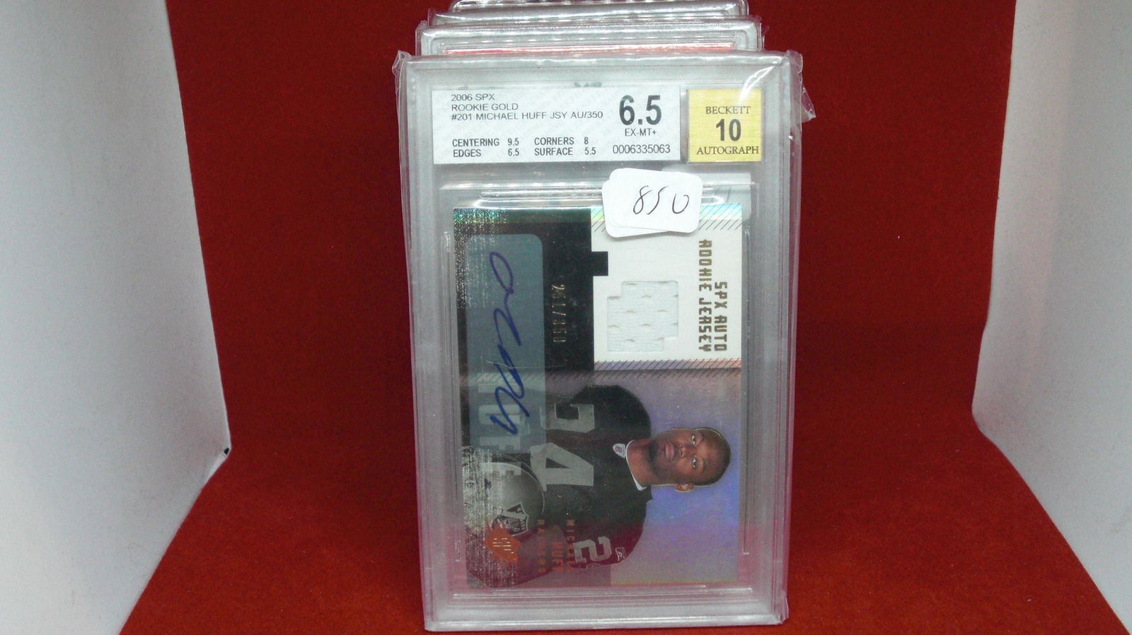 beckett graded 6.5 michael huff jersey auto (1 of 1)