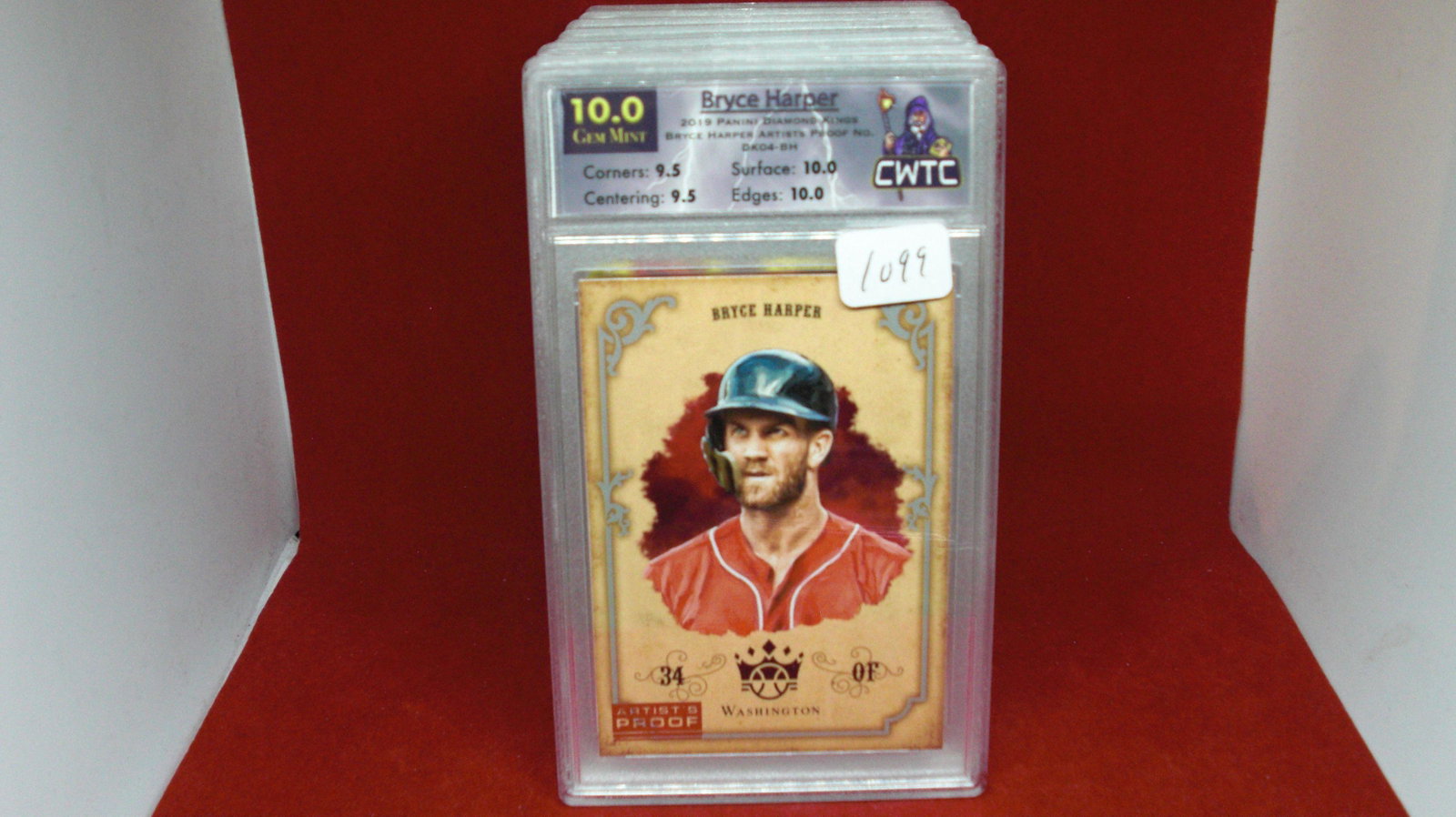 cwtc graded gem 10 bryce harper press proof: graded trading card
