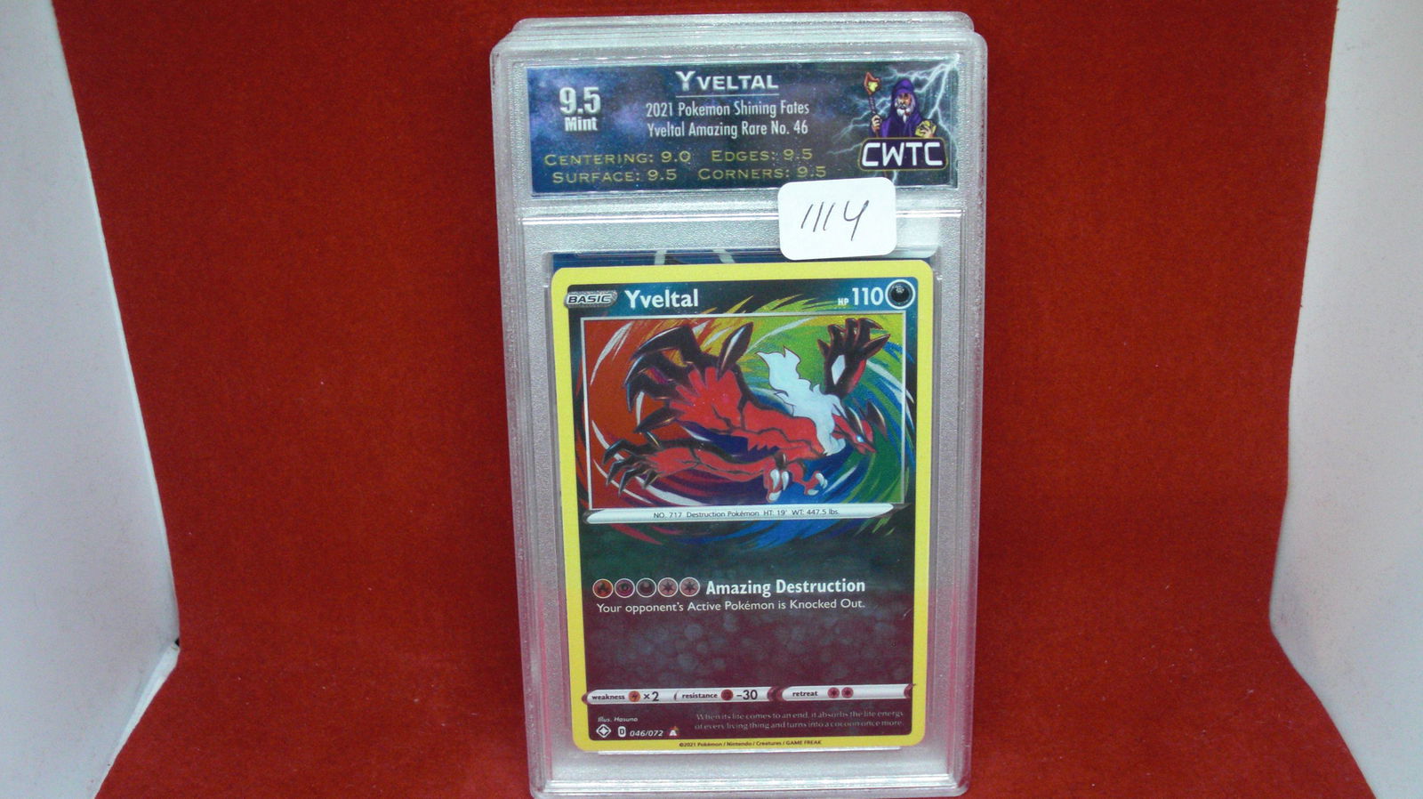 cwtc graded 9.5 yveltal holo foil card (1 of 1)