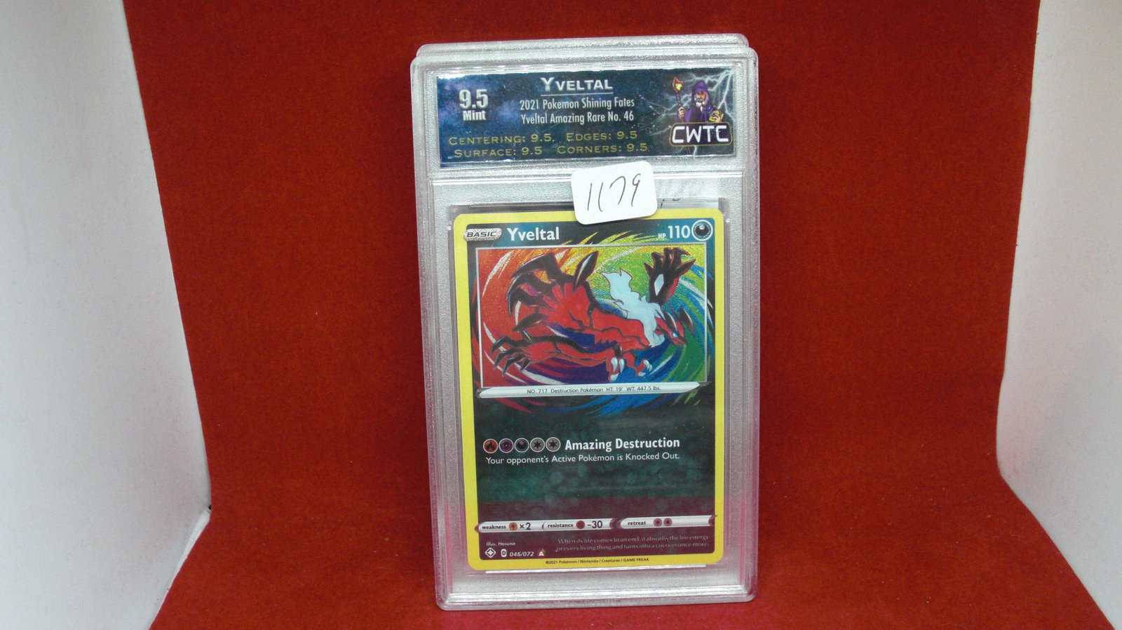 cwtc graded 9.5 yveltal holo foil card (1 of 1)