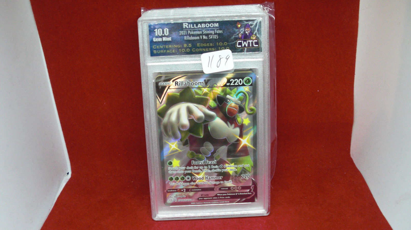 cwtc graded gem 10 rillaboom pokemon card (1 of 1)