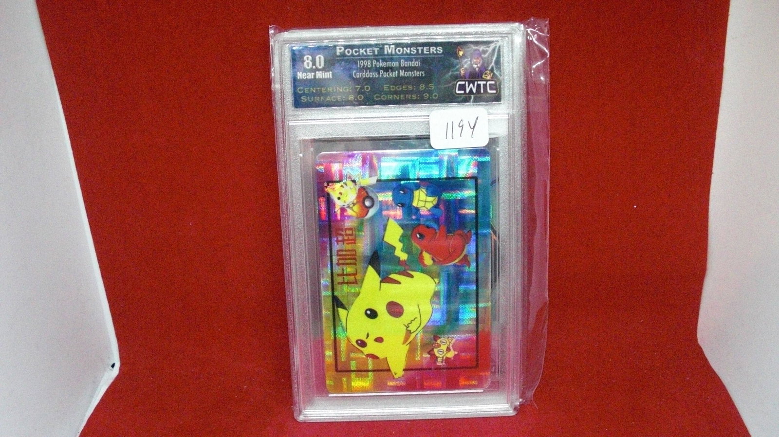 cwtc graded 8.0 pocket monsters holo foil: graded trading card