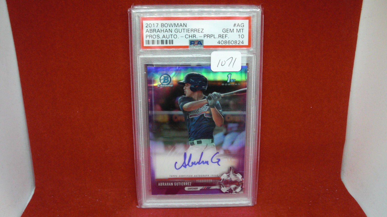 psa gem 10 abraham gutierrez purple bowman 012/250 (1 of 1)
