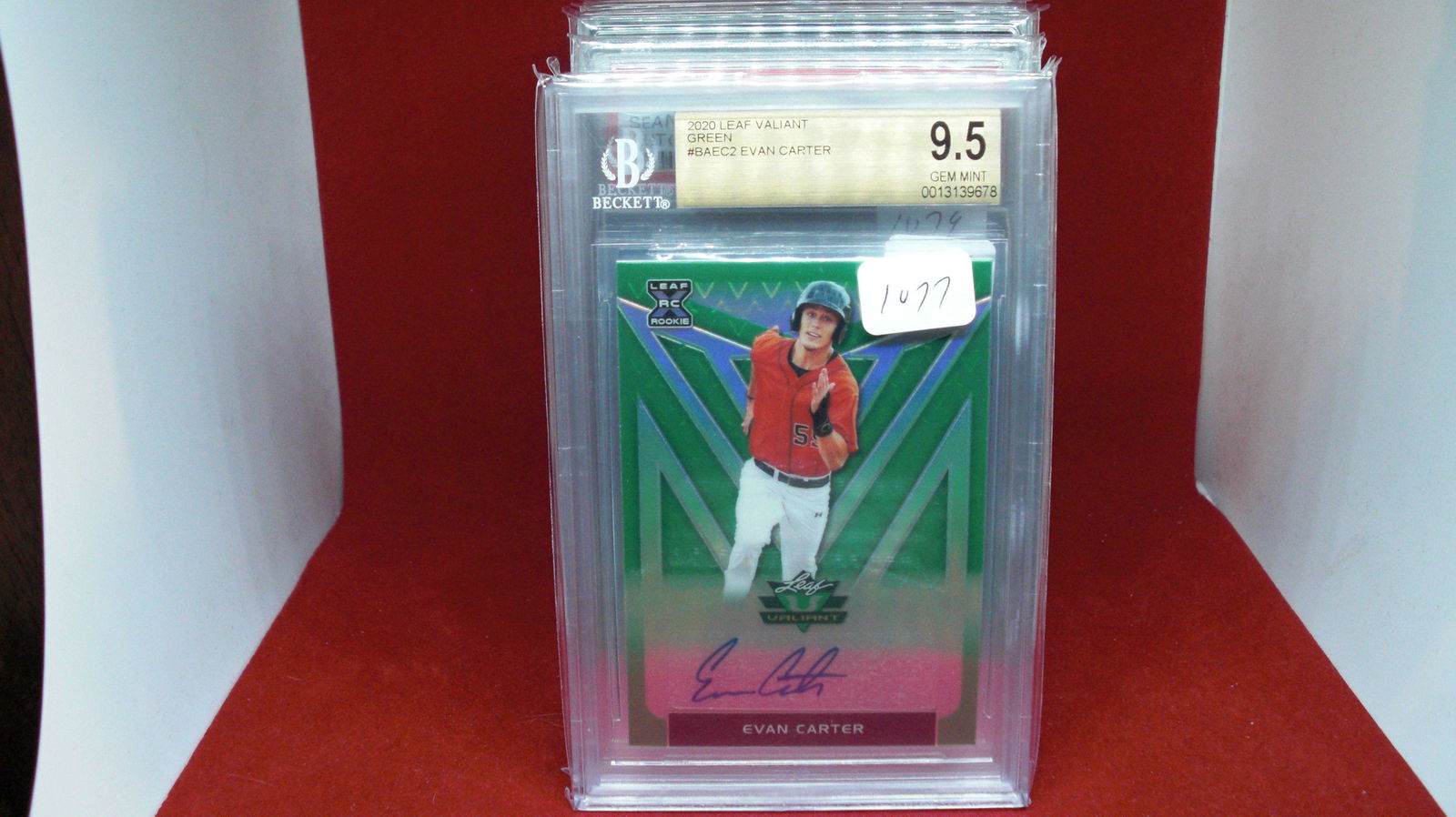 beckett 9.5 evan carter leaf auto 63/99 (1 of 1)