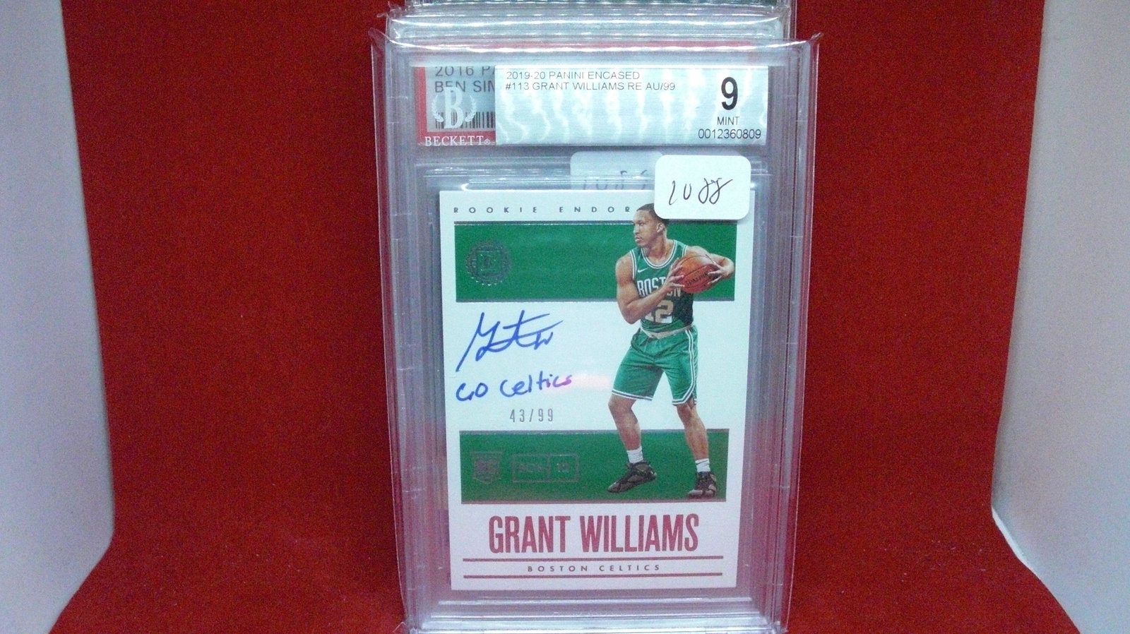 beckett 9 grant williams rookie auto 43/99 (1 of 1)