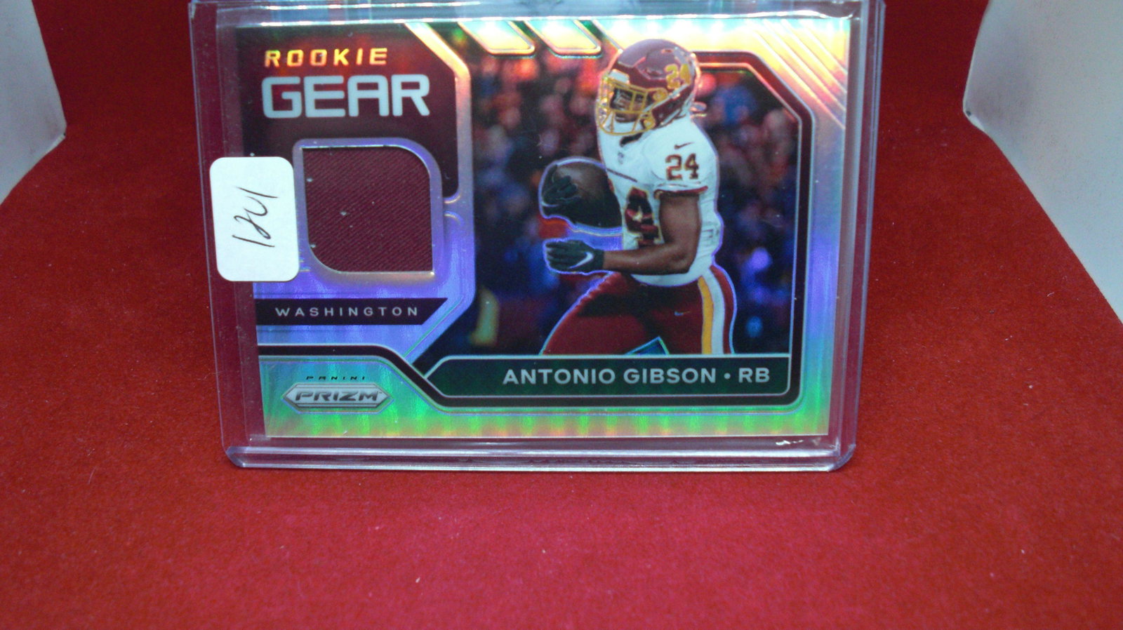 antonio gibson jersey card: in top loader