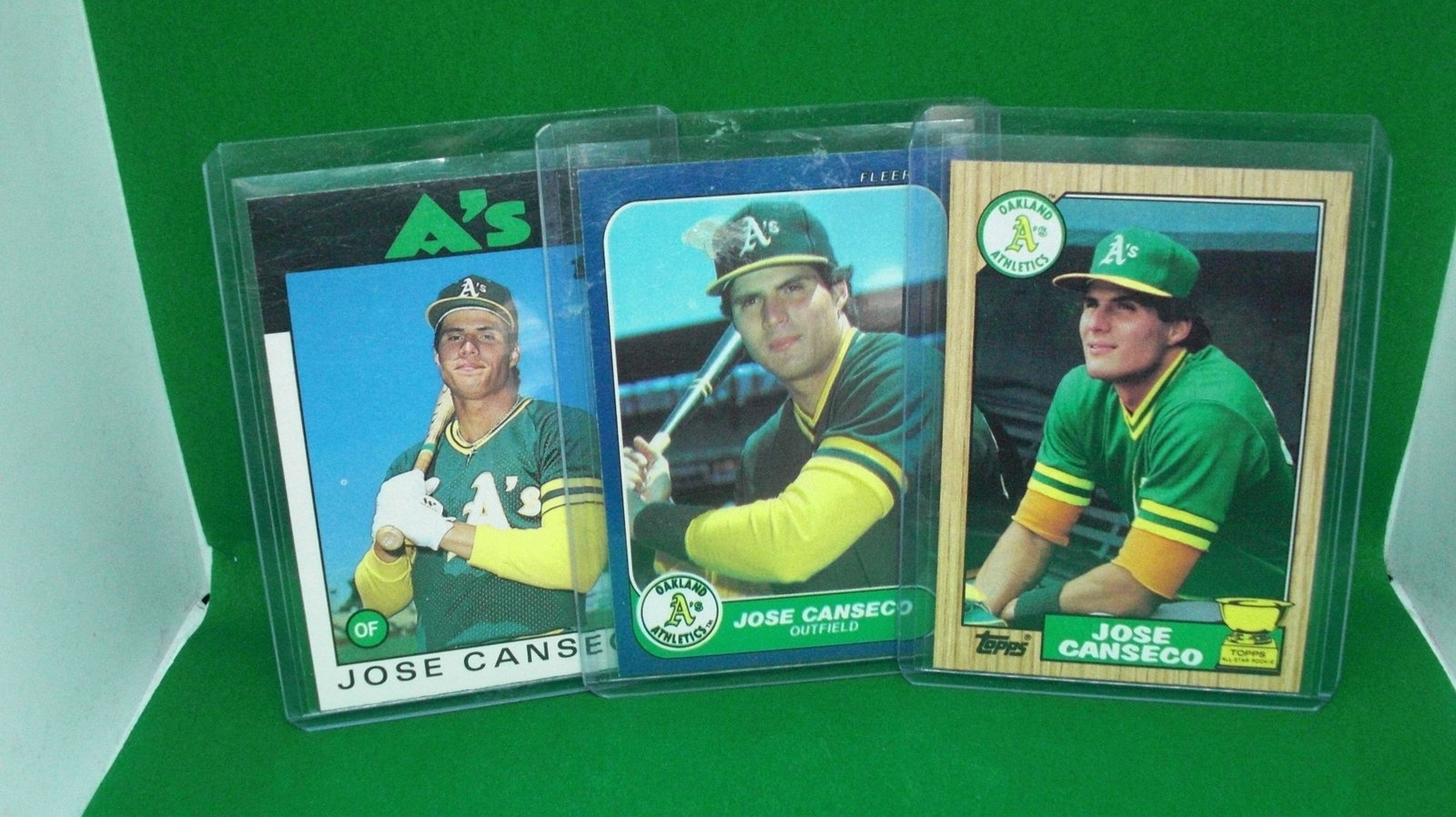 jose canseco rookie lot with '87 rookie cup: in top loader