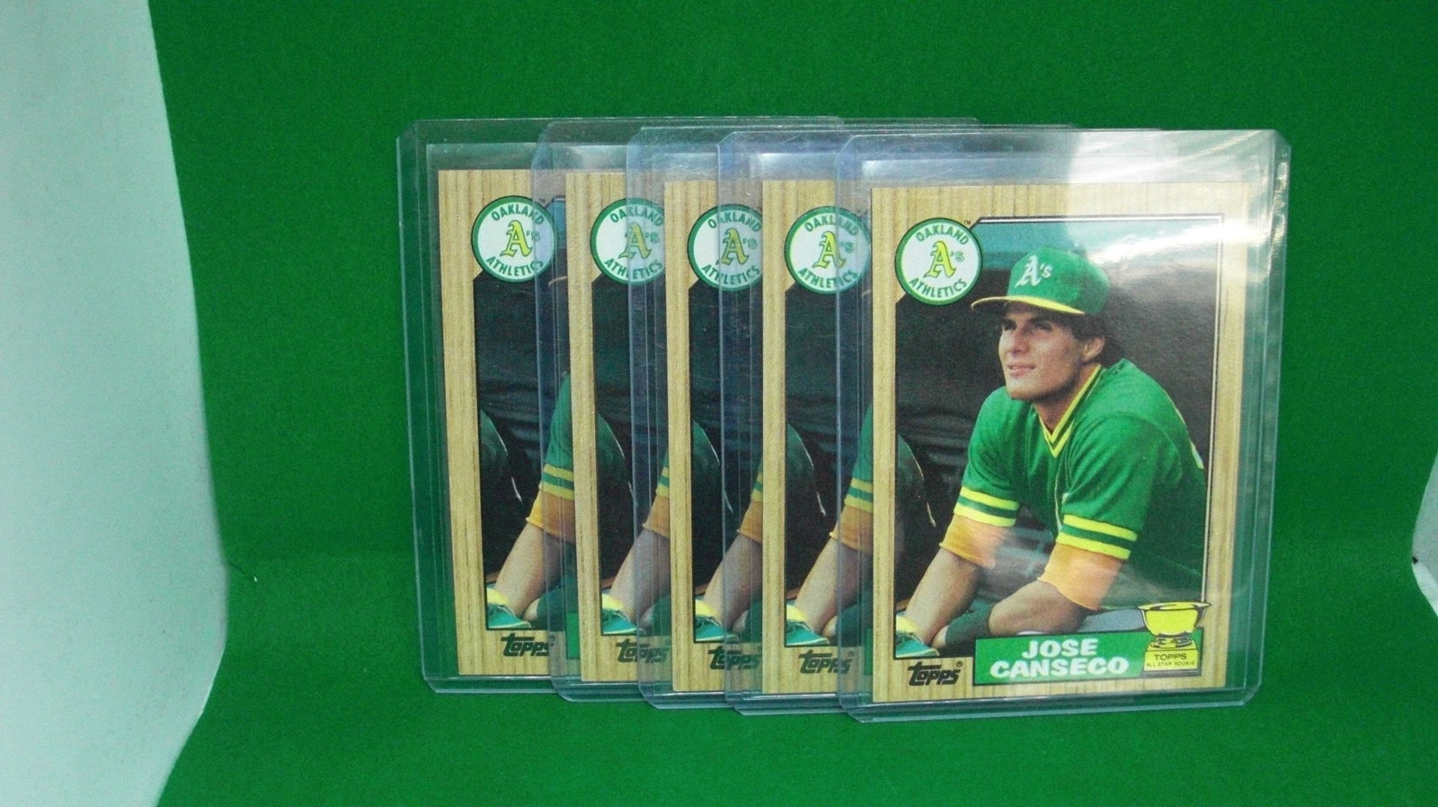 Lot of 5 Jose Canseco 87 Topps: in top loader