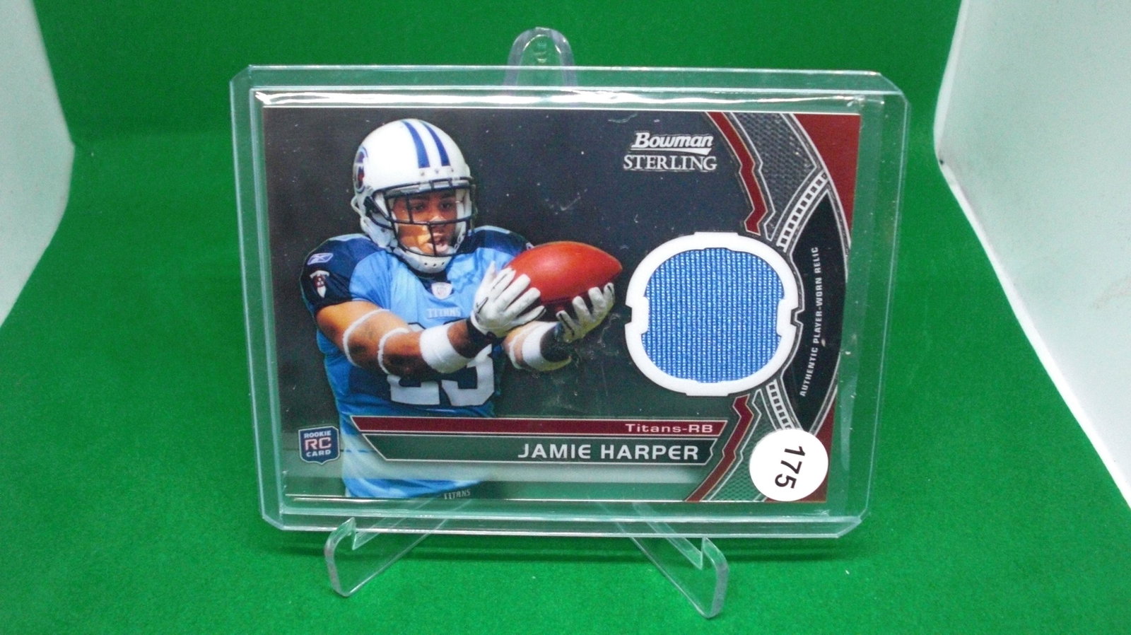 Jamie Harper jersey card: in top loader