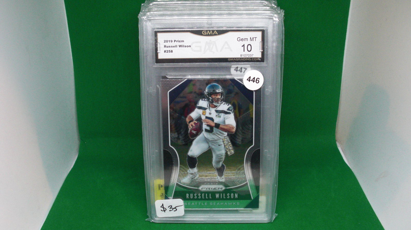 GMA graded gem 10 Russell Wilson prizm (1 of 1)