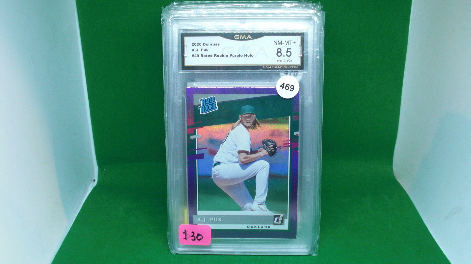 GMA graded 8.5 aj puk purple rated rookie (1 of 1)