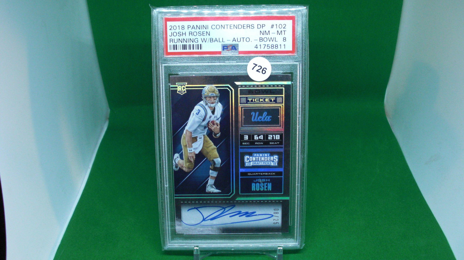 psa 8 josh rosen rookie auto 08/25 (1 of 1)