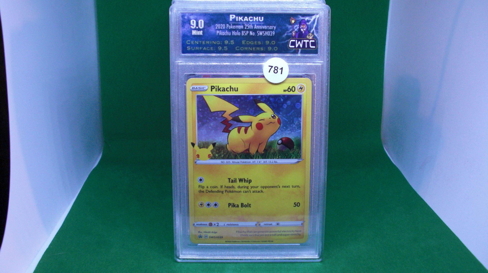 CWTC 9 pokemon pikachu holo card (1 of 1)