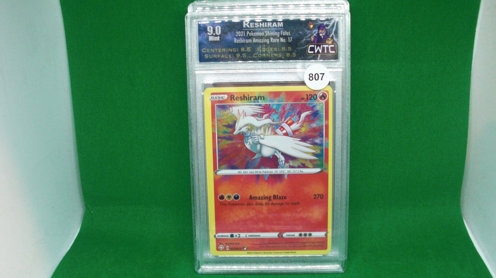 CWTC 9 pokemon reshiram rare no. 17 (1 of 1)