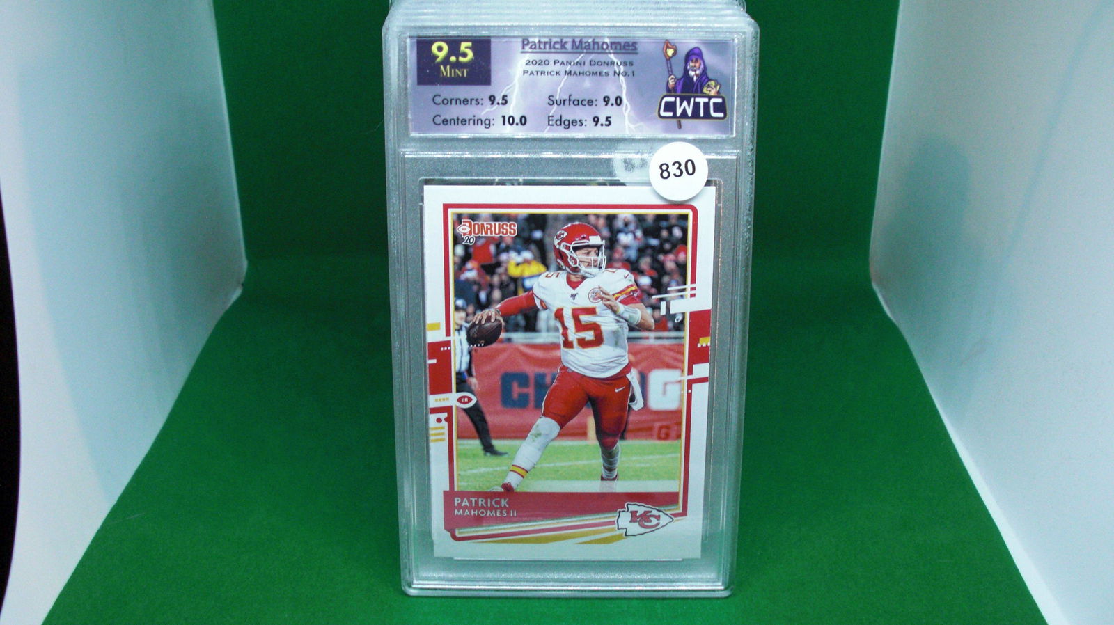 CWTC 9.5 Patrick mahomes 2020 donruss (1 of 1)