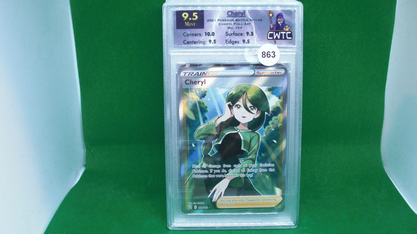 CWTC 9.5 PokÃ©mon Cheryl trainer full art: cwtc graded trading card
