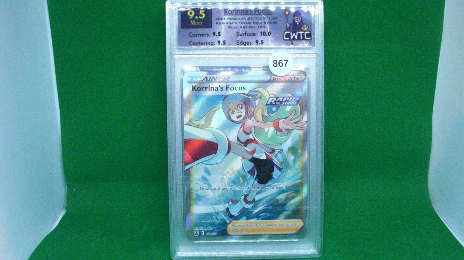 CWTC 9.5 PokÃ©mon korrinas focus full art: cwtc graded trading card