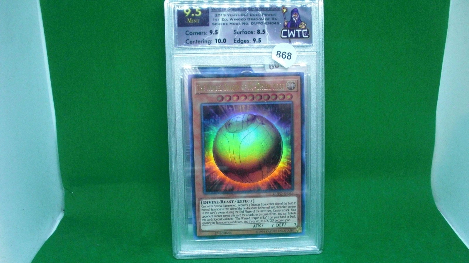 CWTC 9.5 yu-gi-oh winged dragon: cwtc graded trading card