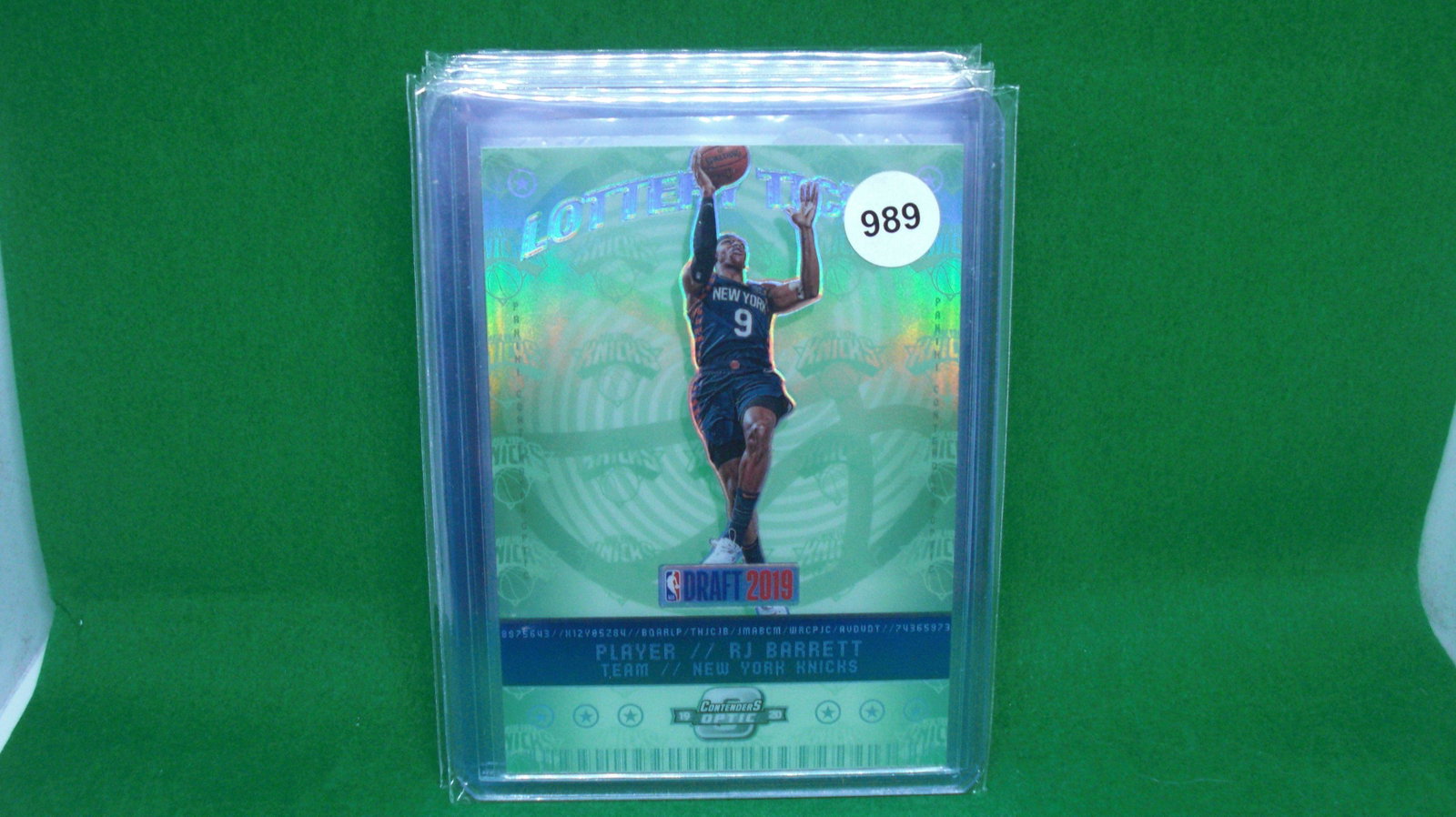 rj barrett contenders optic lottery ticket: in top loader