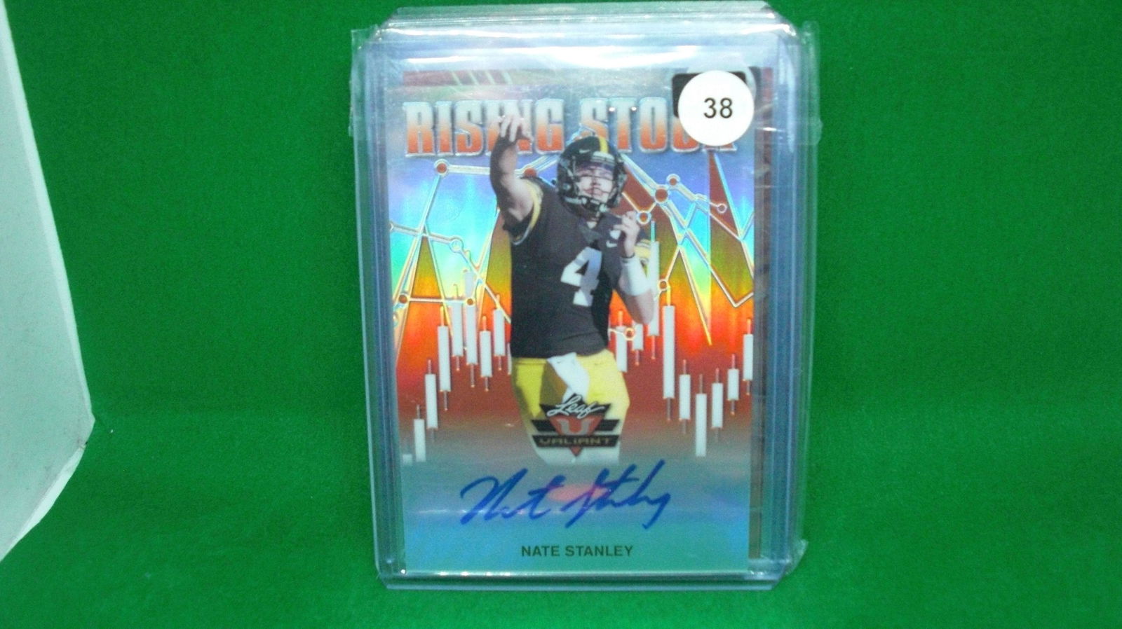 Nate Stanley rising stock leaf autograph 28\ 50 (1 of 1)