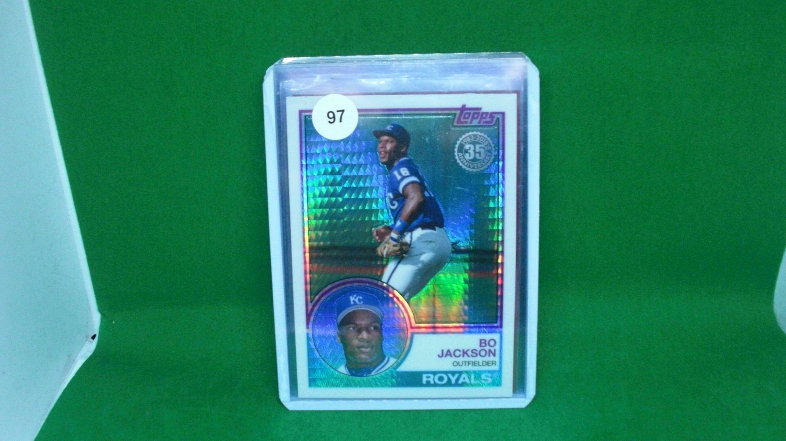Bo Jackson 1983 style refractor: in top loader