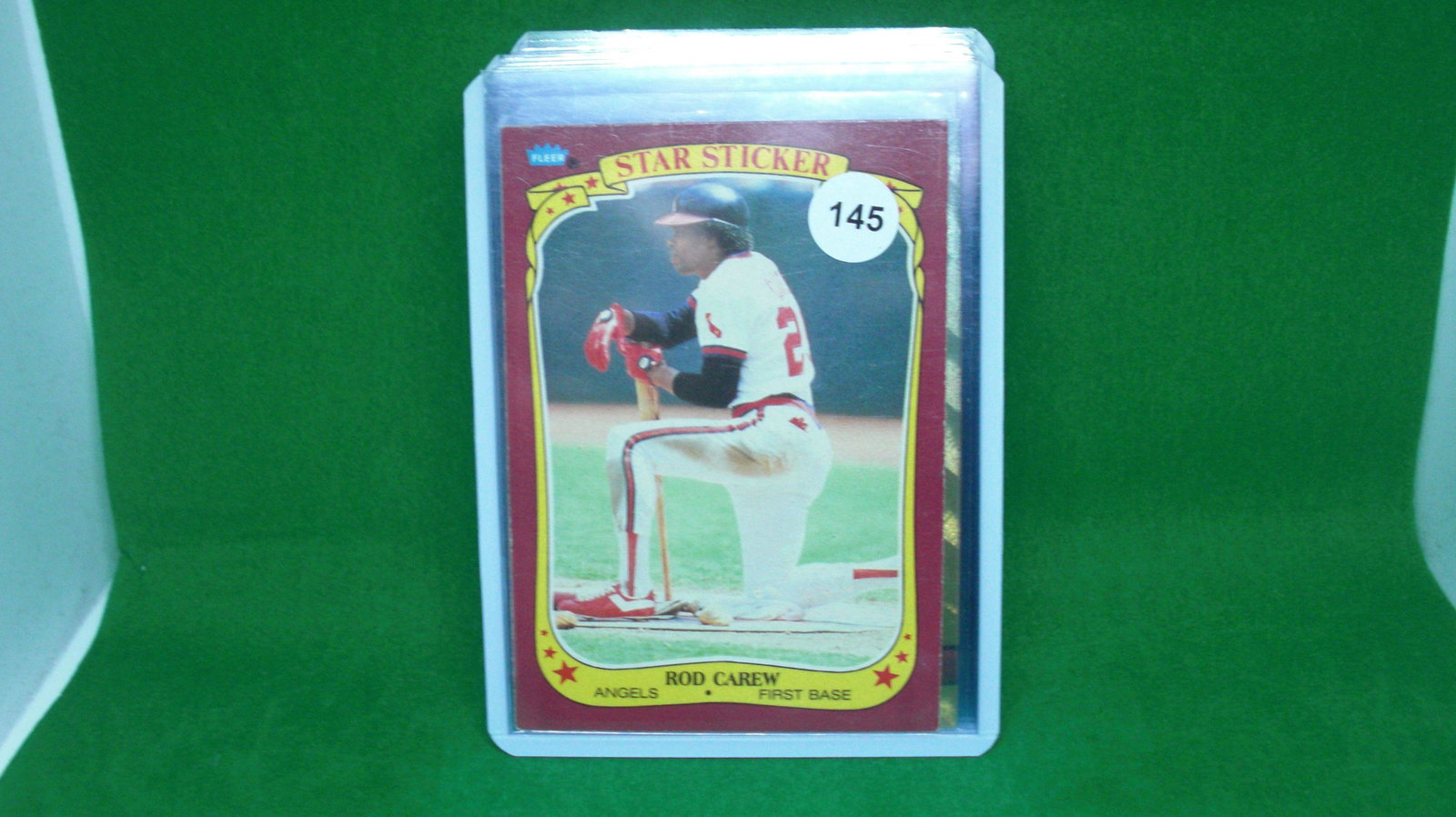 Rod Carew star sticker: in top loader