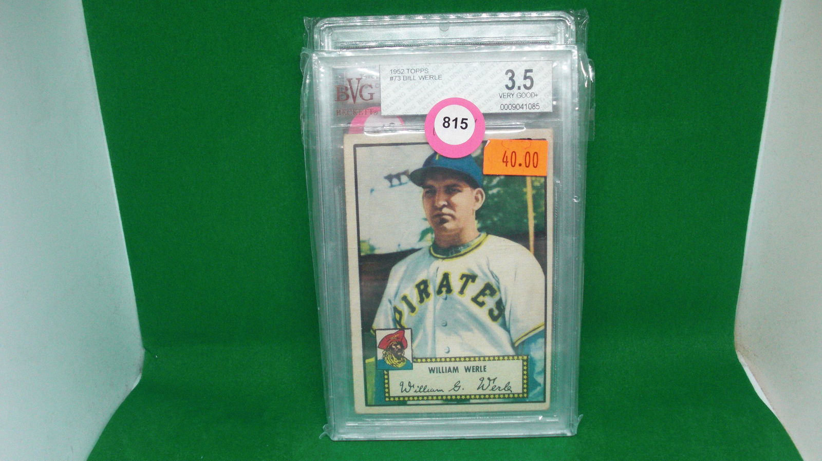 bvg graded 3.5 bill werle 1952 topps (1 of 1)
