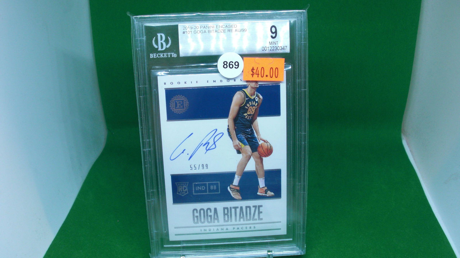 psa 9 mint goga bitadze rookie auto 55/99 (1 of 1)