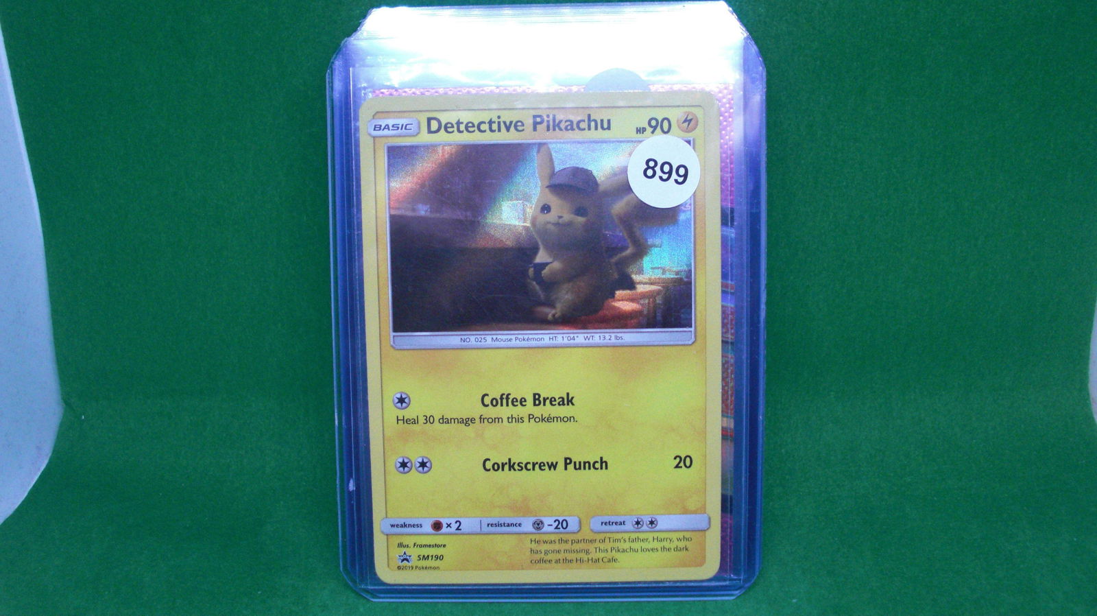 detective pikachu holo foil card: in top loader