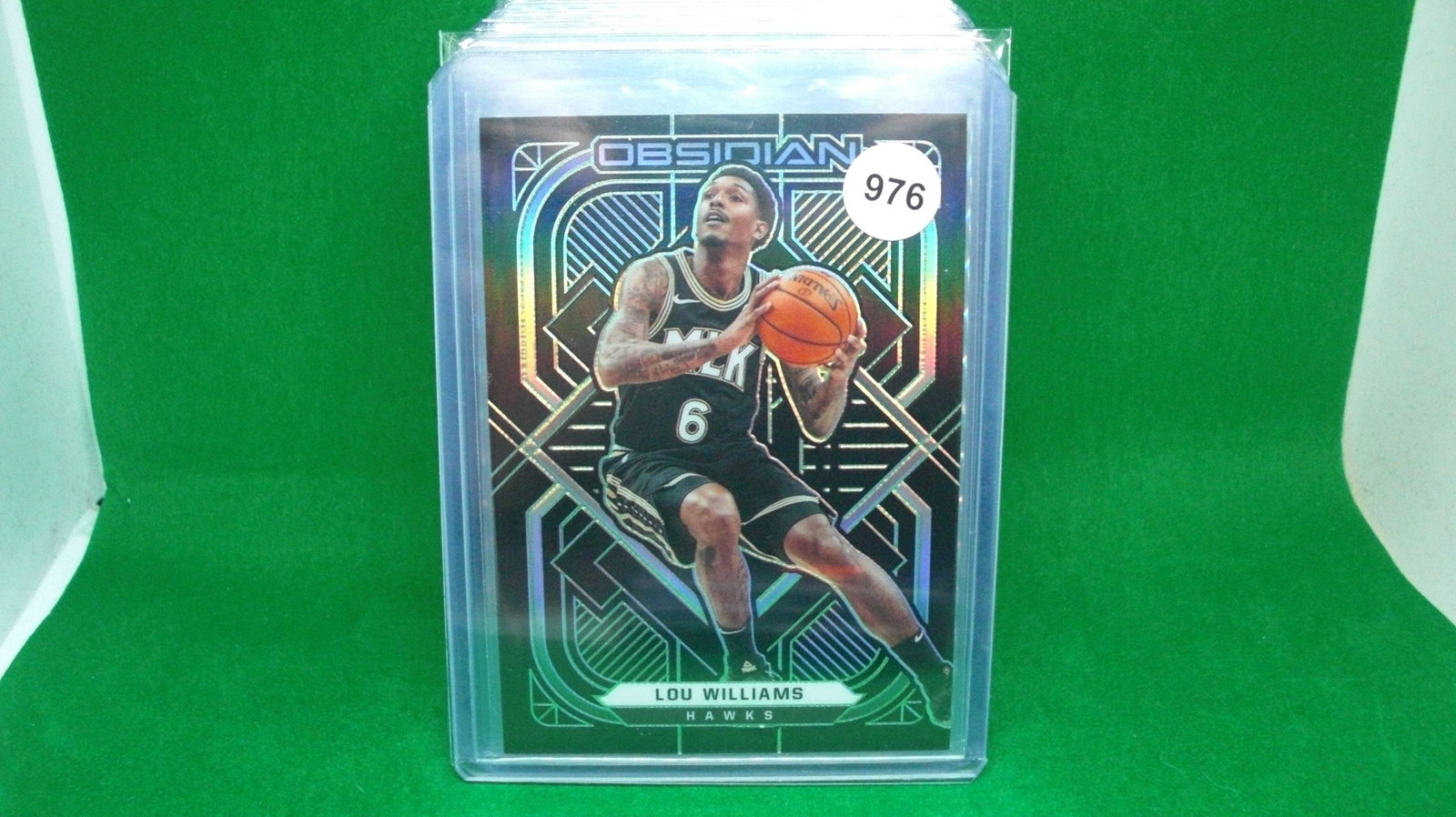 lou williams panini obsidian green 01/25: in top loader