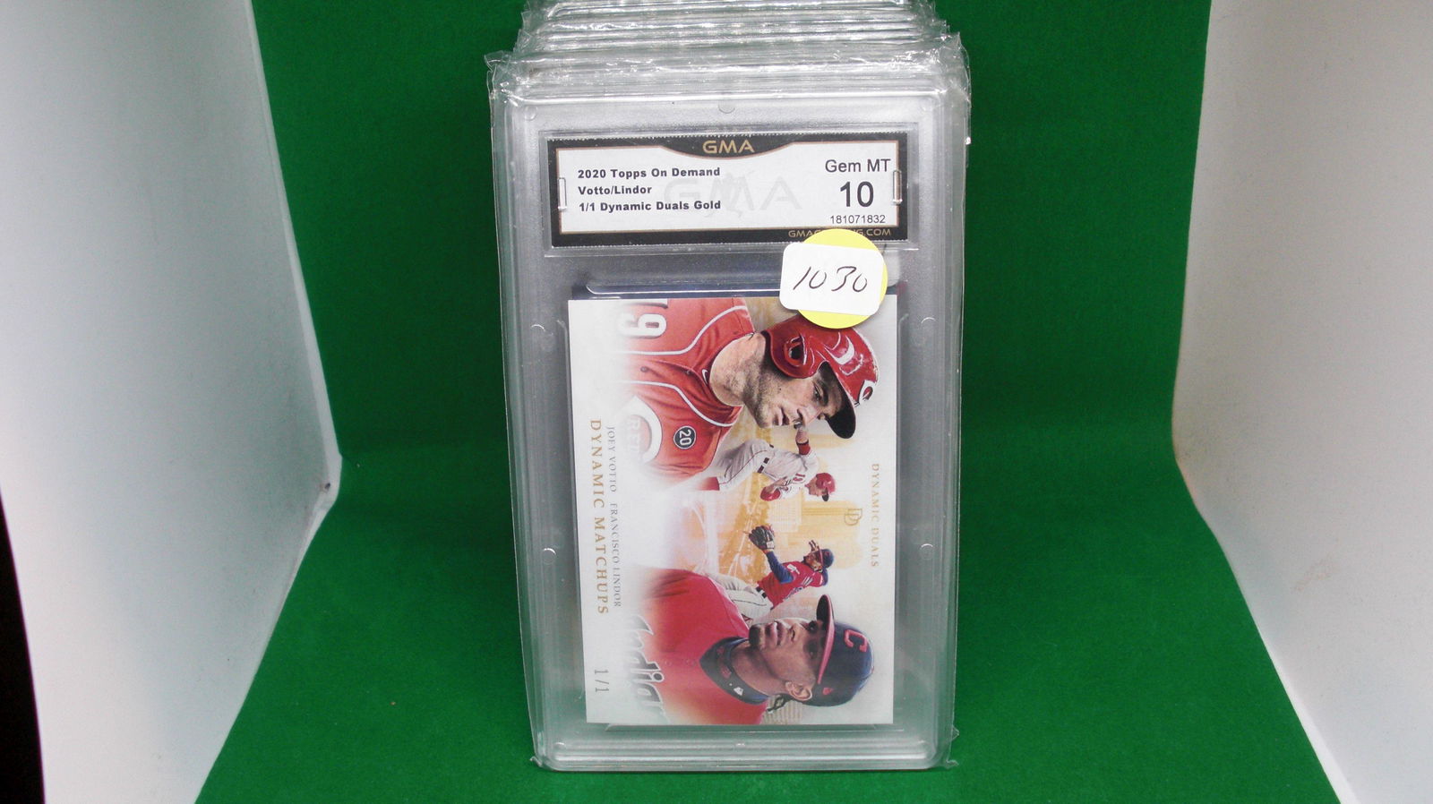 gma gem 10 votto lindor true 1 of 1: topps on demand 1/1