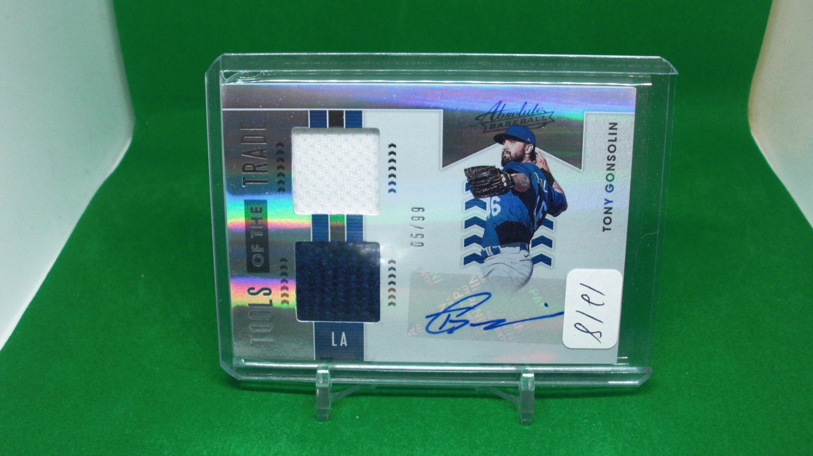 tony gonsolin dual jersey card auto 05/99 (1 of 1)