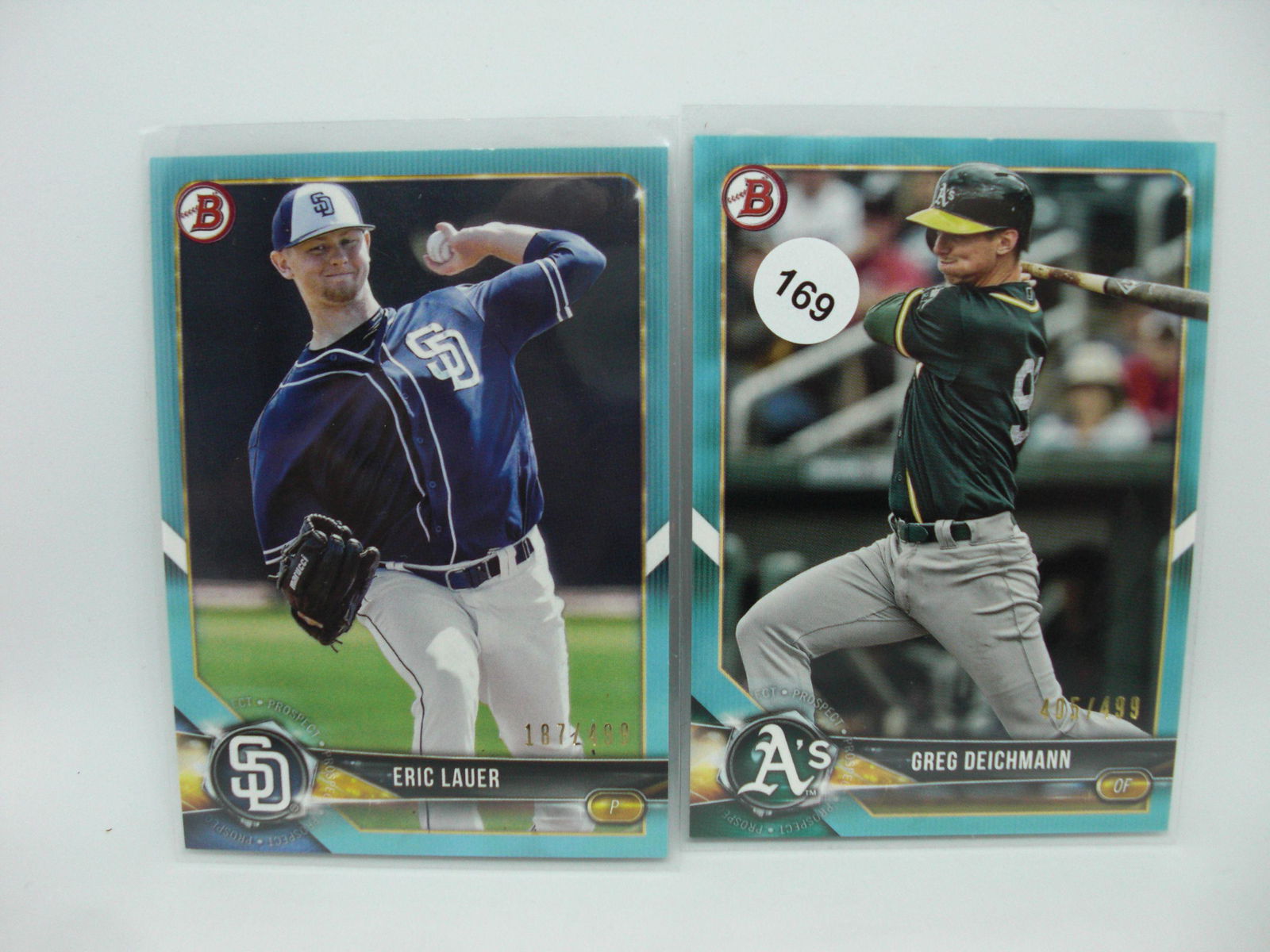 lot of 2 blue border bowman numbered to 499 (1 of 1)