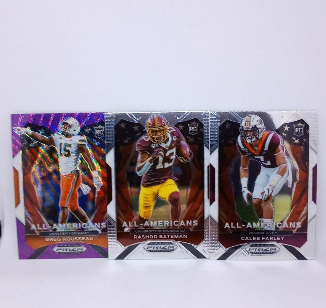 lot of 3 prizm all americans rookies: lot of 3 prizm all americans rookies