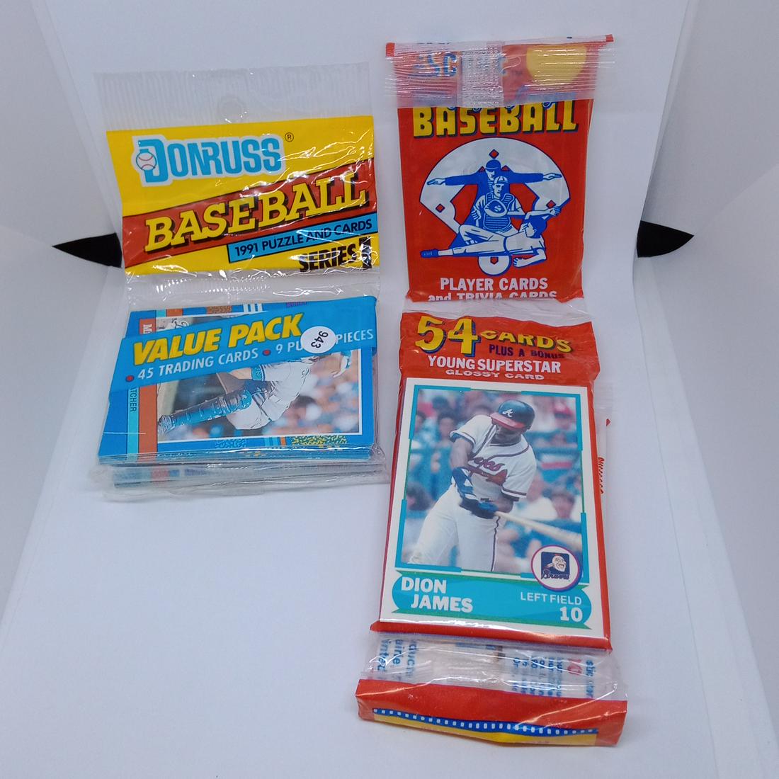1988 score and 1991 donruss baseball rack packs (1 of 1)