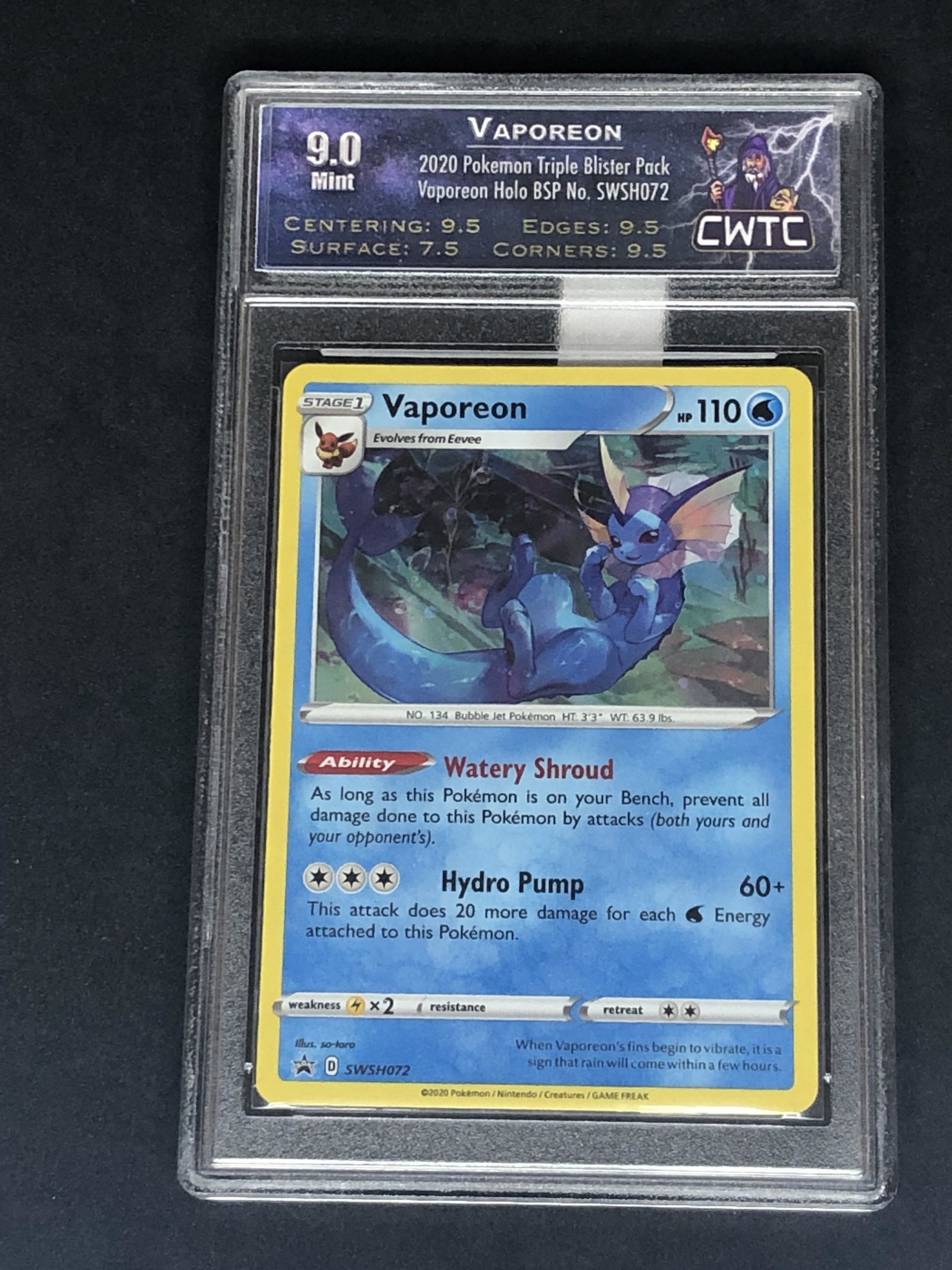 Vaporeon Black Star Promo Holo CWTC 9 (1 of 1)
