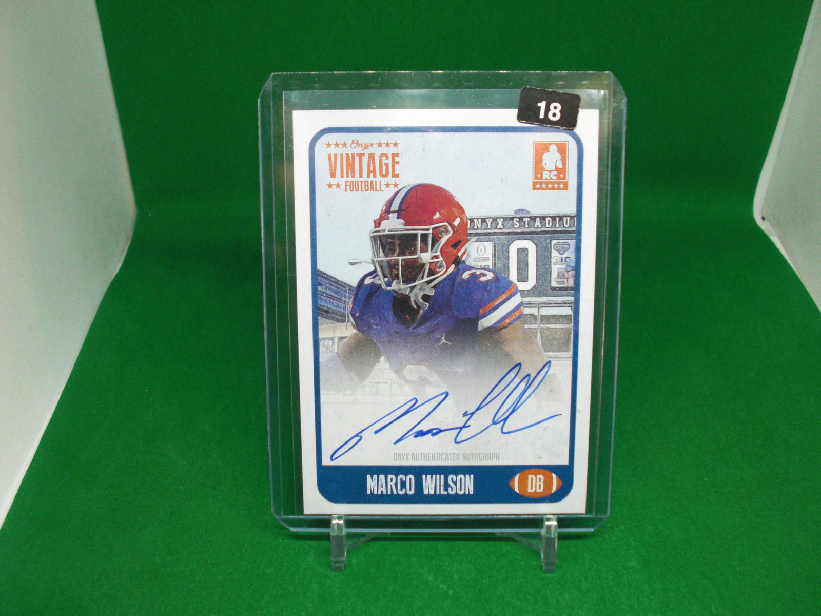 Marco Wilson rookie autograph: in top loader