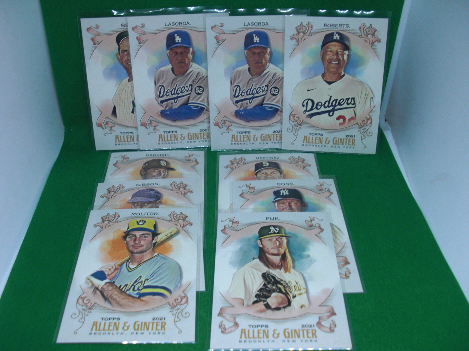 lot of 10 allen and ginter cards: paul molitor, david cone