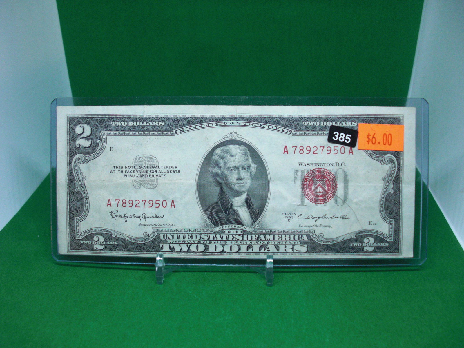 1953 series $2 bill: in top loader