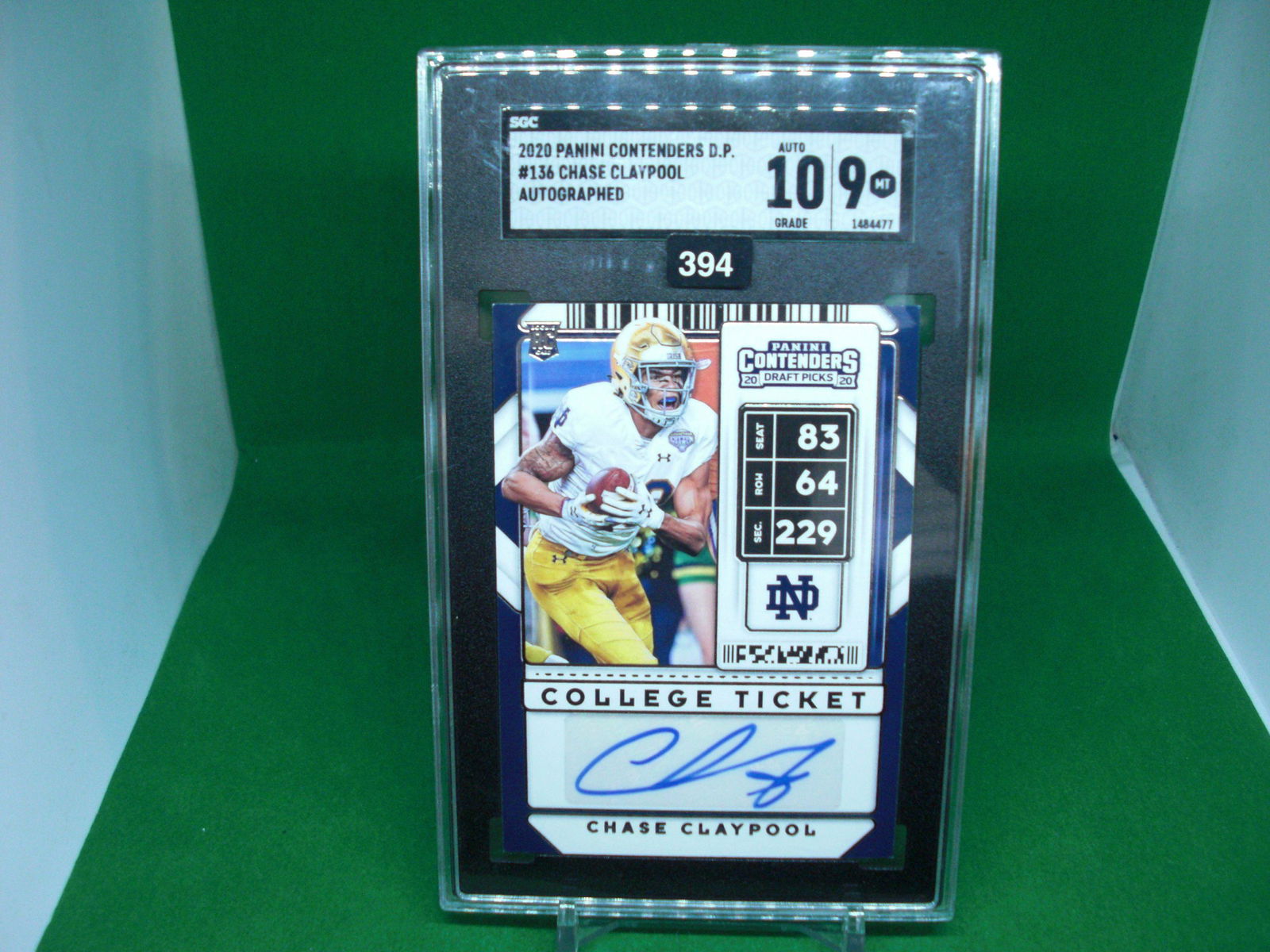 sgc graded 10 auto 9 card chase claypool auto (1 of 1)