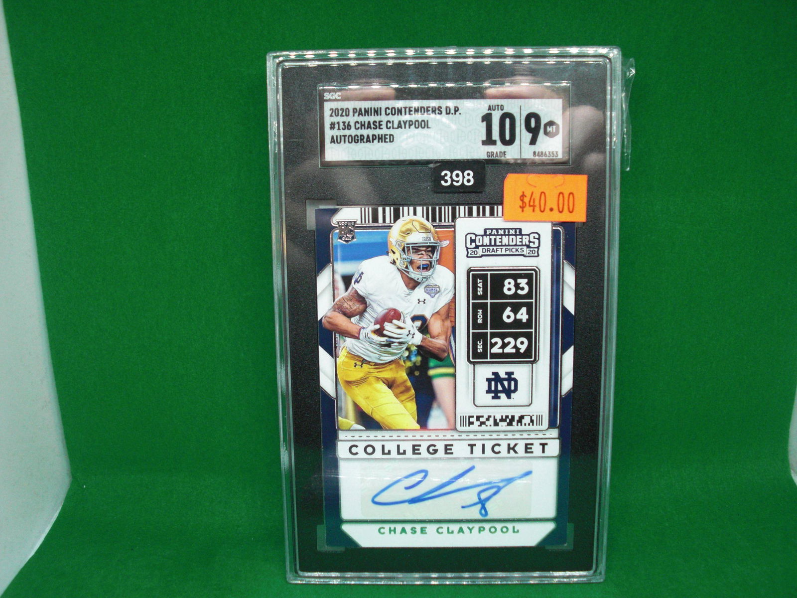 chase claypool sgc 10/9 rookie auto (1 of 1)