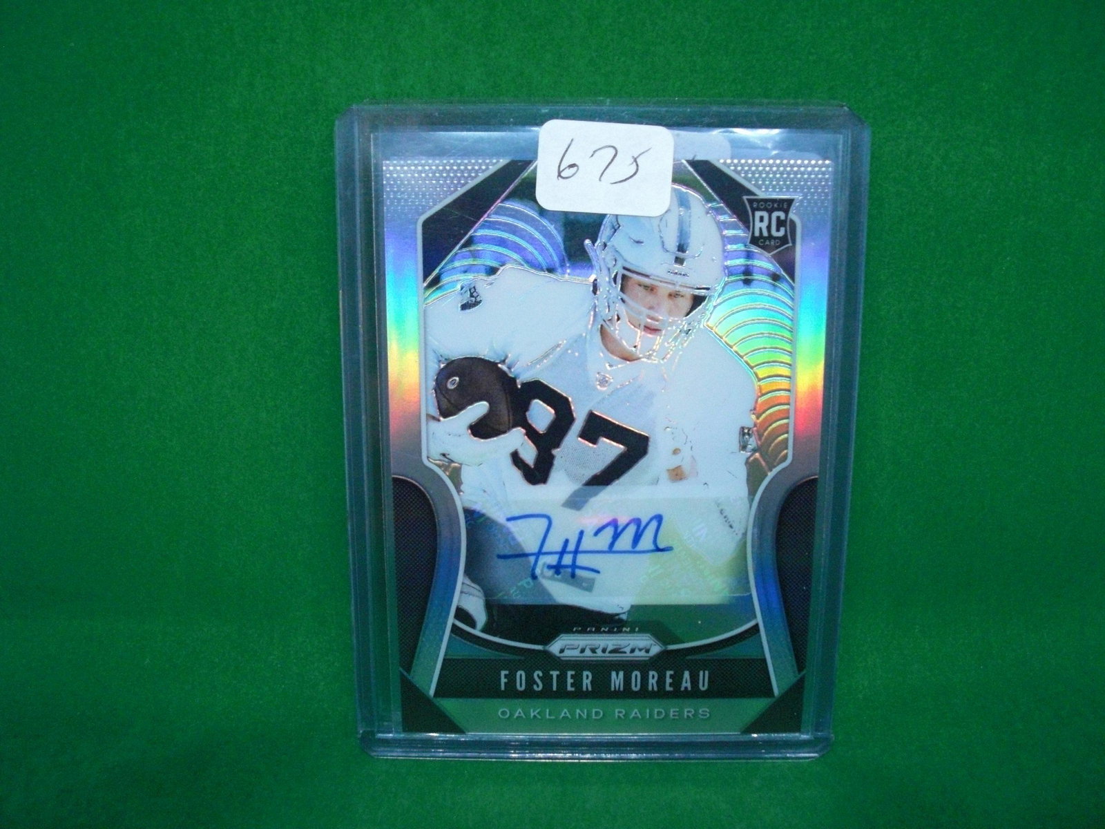 foster moreau prizm rookie auto: in top loader