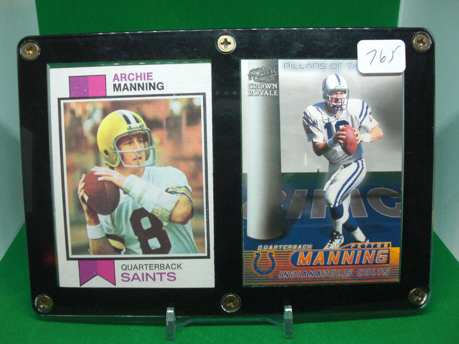 archie manning and peyton display case (1 of 1)