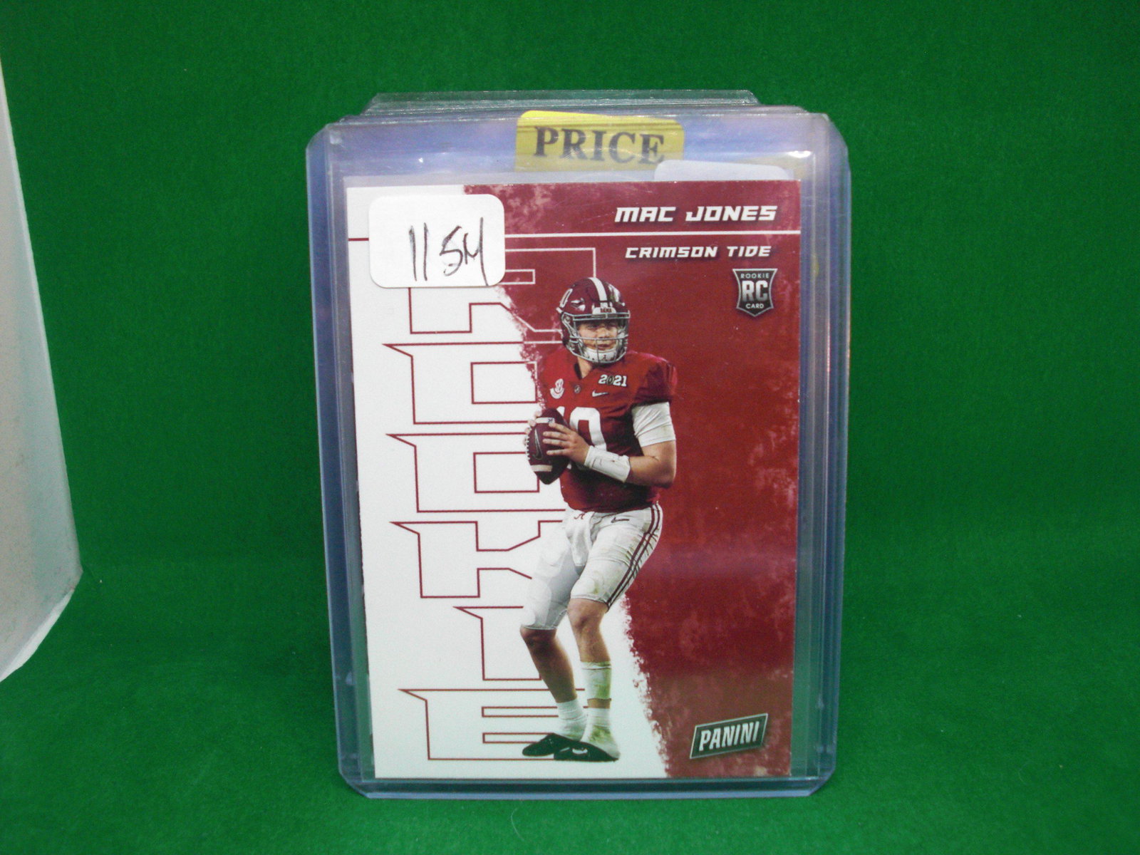 Mac Jones rookie card: in top loader