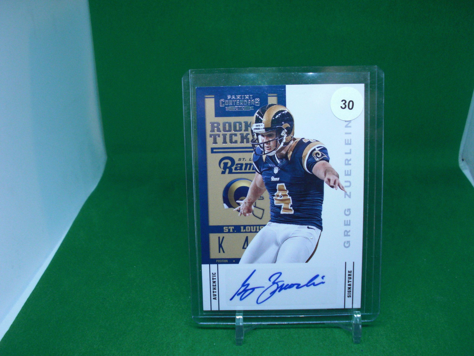 greg zuerleine rookie auto: in top loader