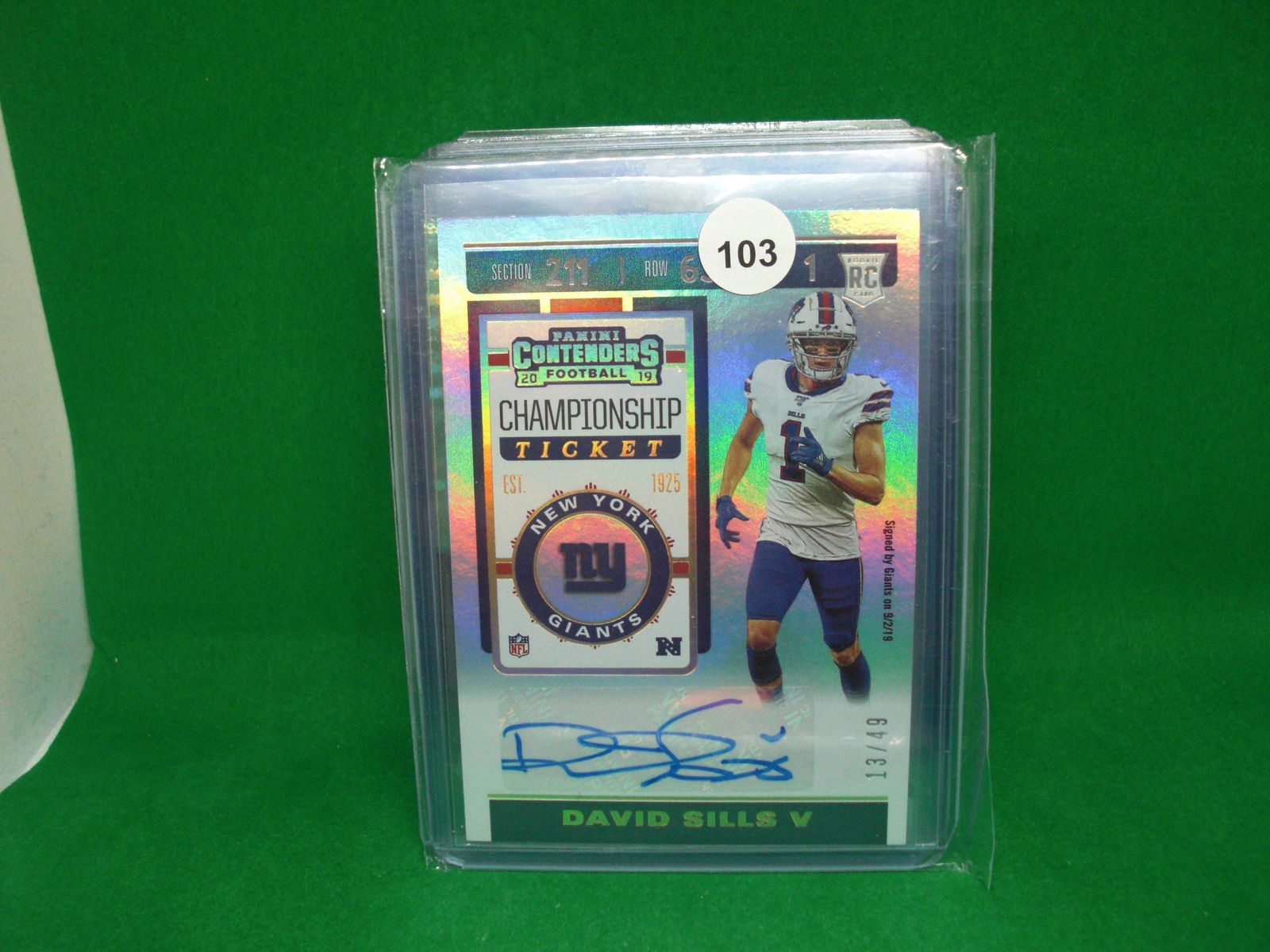 David sills rookie auto 13\ 49 (1 of 1)